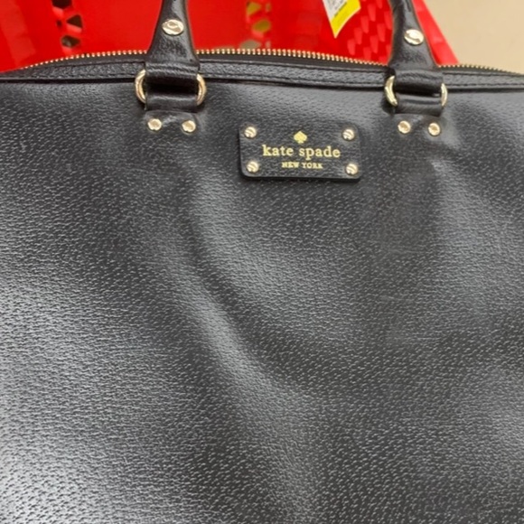 Kate Spade Wellesley Tanner Boar Leather Laptop Bag Black Unisex - Picture 4 of 6